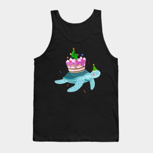 Turtle 4th Birthday 4 Years Old Turtles Reptiles Testudines Tank Top